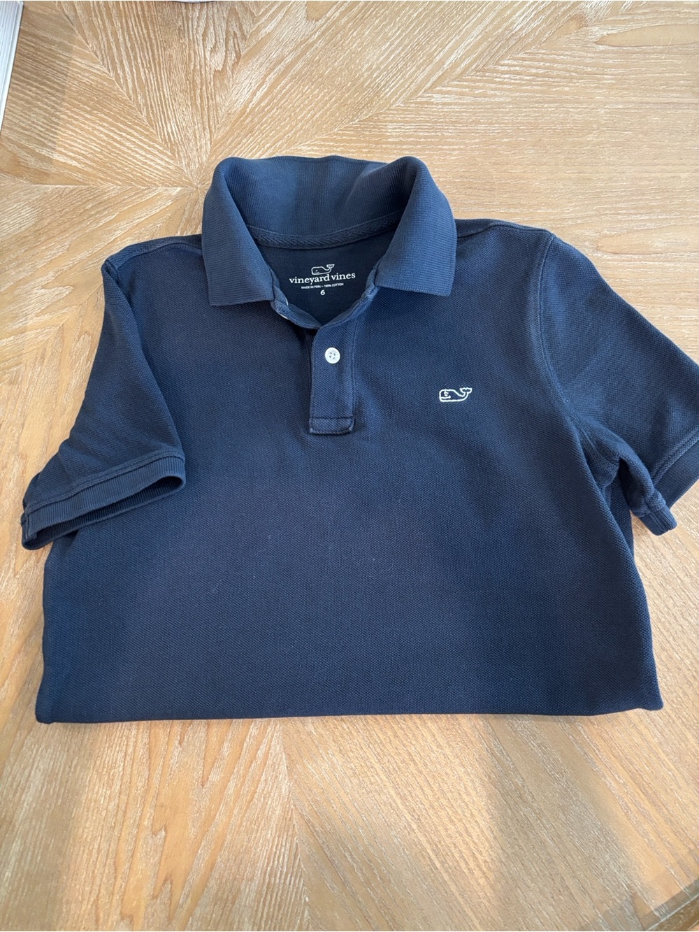 Vineyard Vines Boy’s Navy Blue Polo with Whale Logo